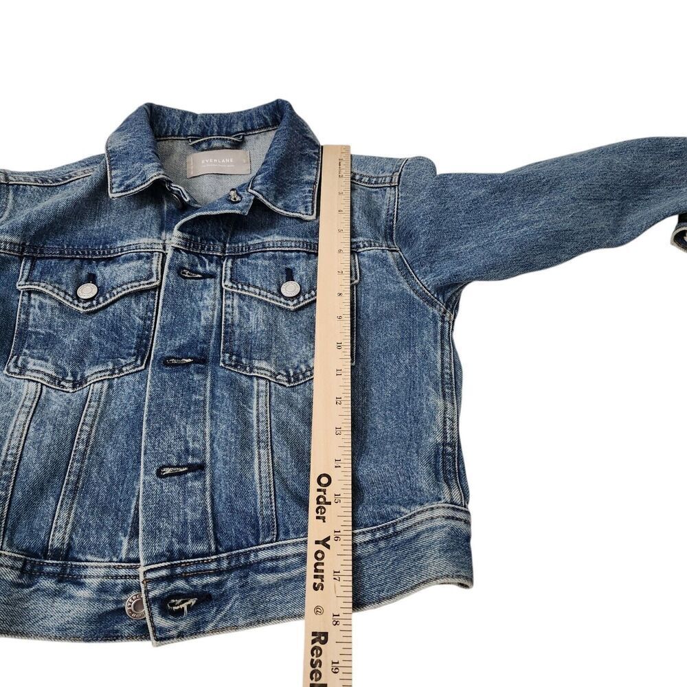 Everlane Jacket Womens XS Blue The Shrunken Denim Cropped Fit Tailored Cotton‎ - Picture 7 of 7